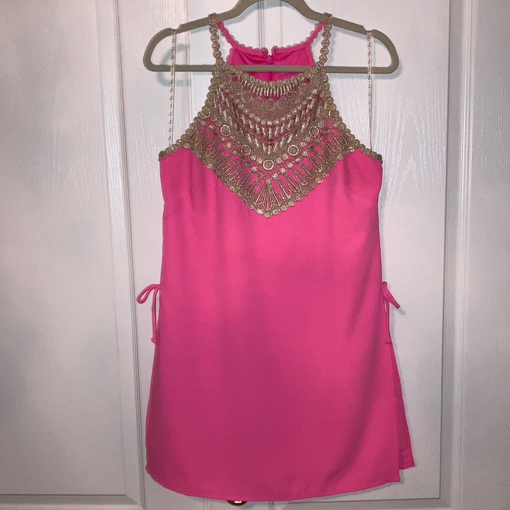 Lilly Pulitzer Pink and Gold Jumpsuit